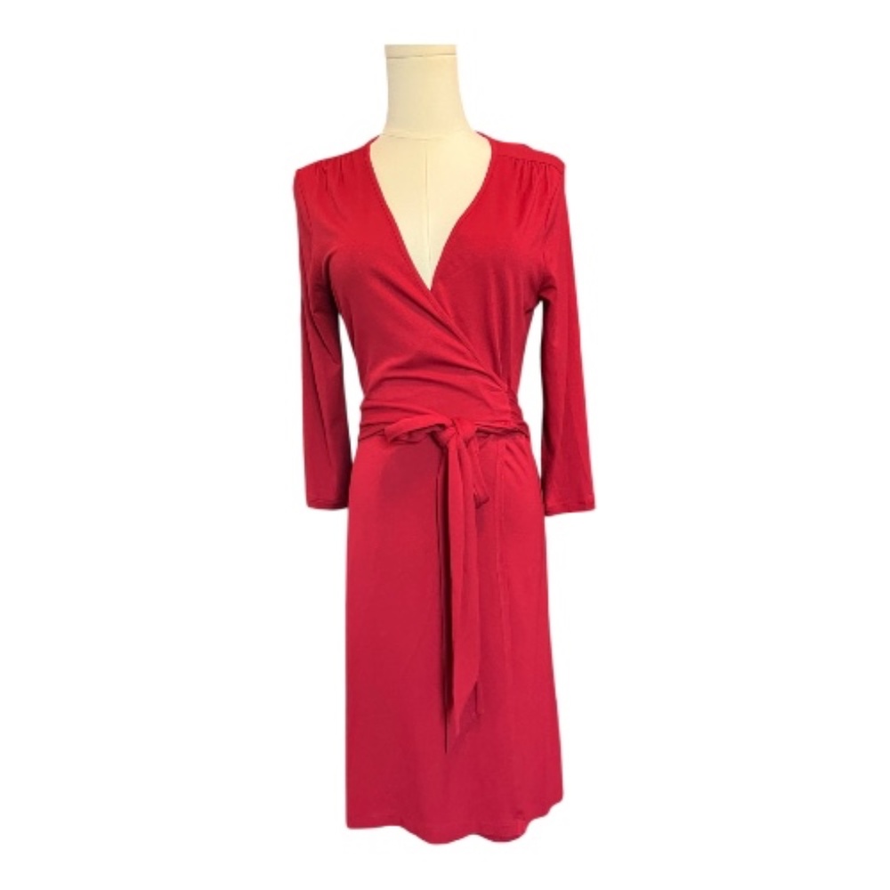 ❤️✨ EUC BANANA REPUBLIC Red Sunset V-Neck Wrap Dress | Sz S